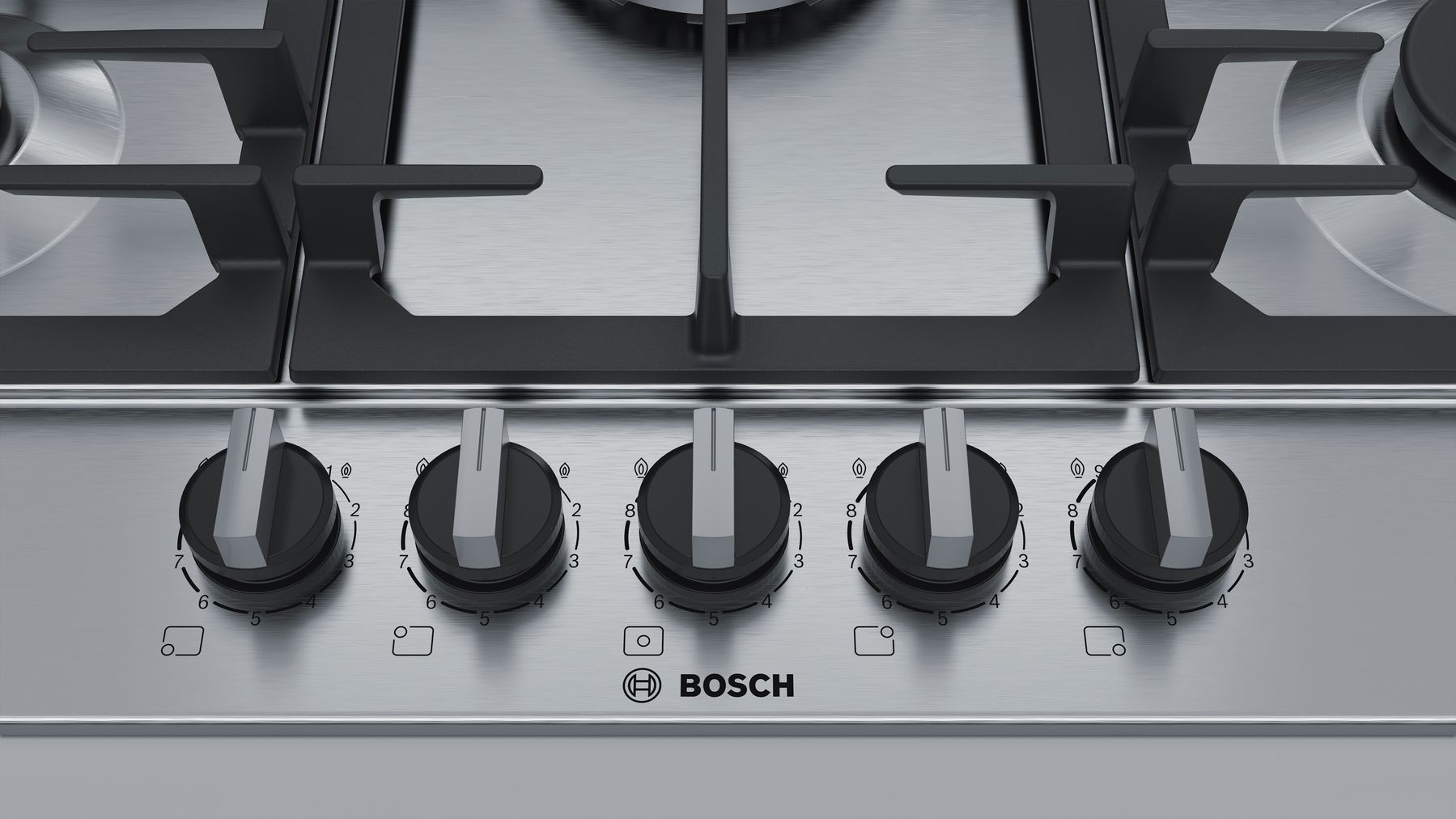 BOSCH PCQ7A5B90 SERIE 6 table de cuisson au gaz - 75cm