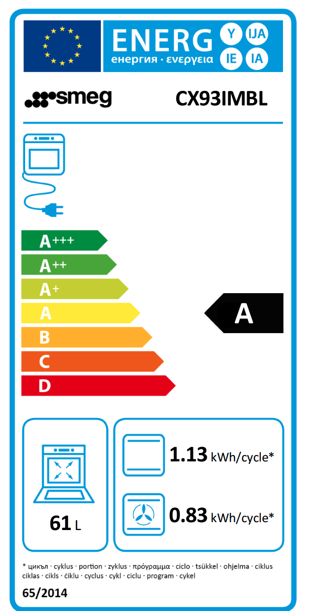 SMEG CX93IMBL cuisinière avec taque à induction - 90cm