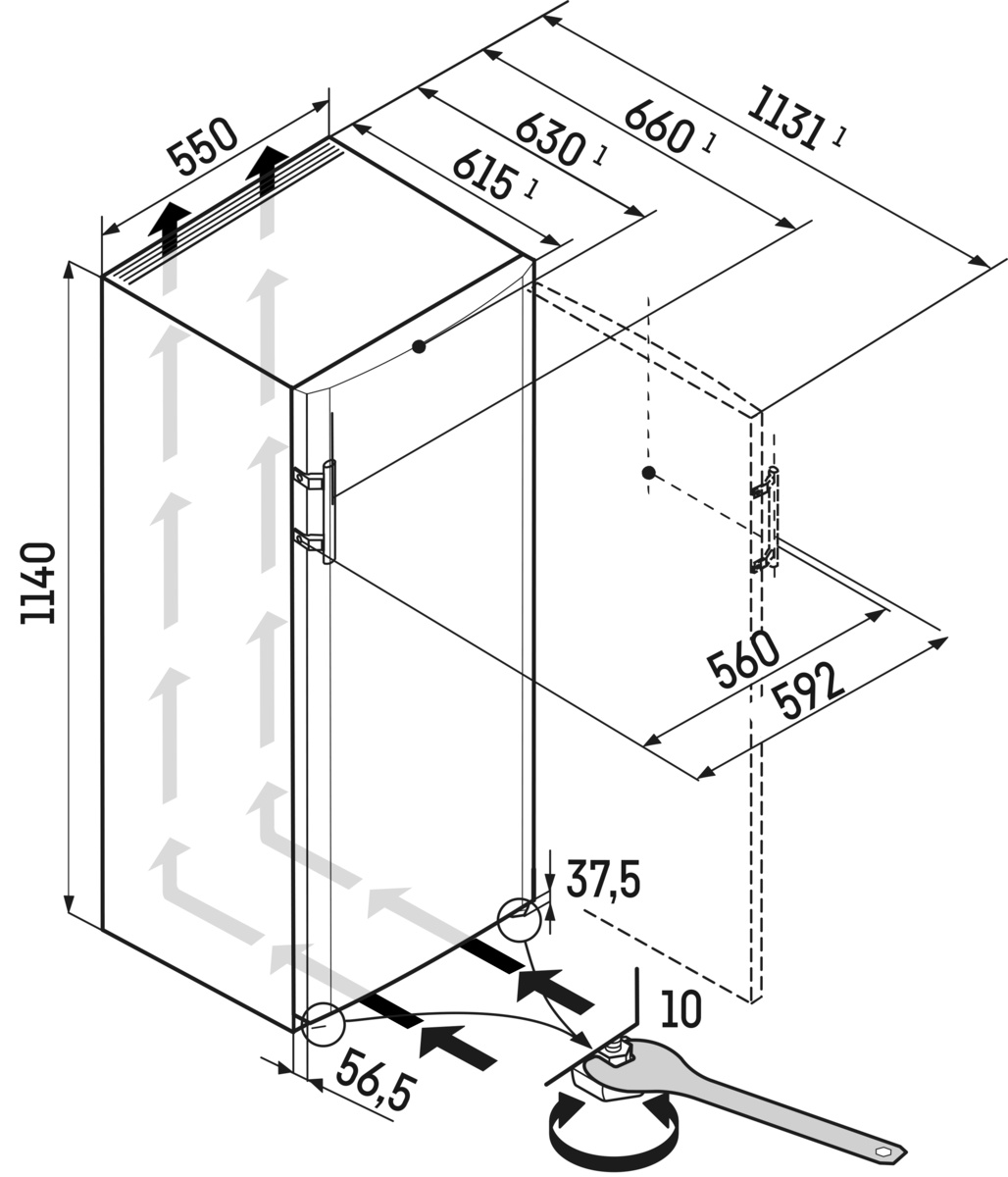 LIEBHERR KE235026 réfrigérateur pose-libre sans congélateur - 114cm