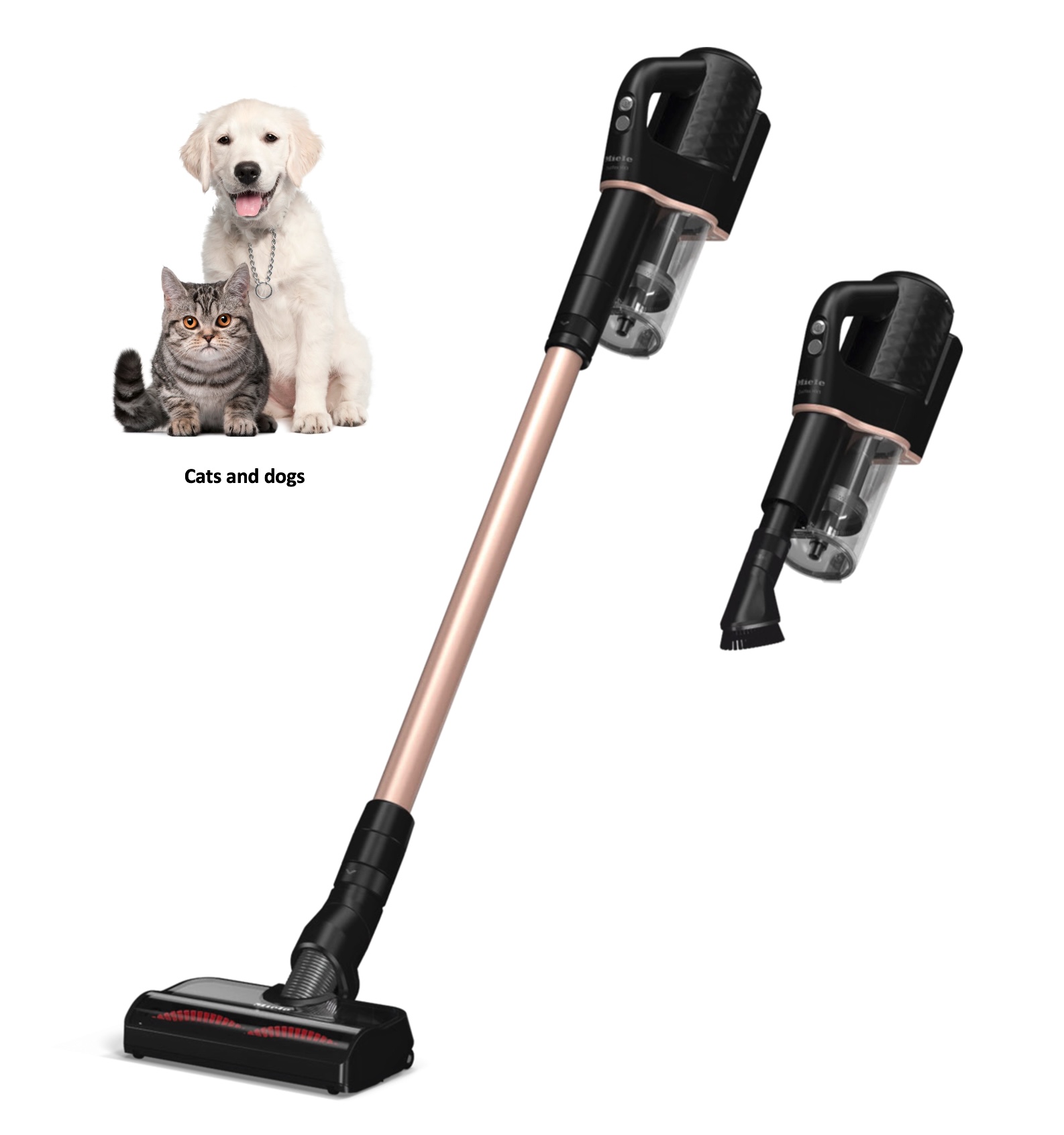 MIELE DUOFLEXHX1TOTALCAREZWART/ZWART-ROSGOUD DUOFLEX aspirateur balai