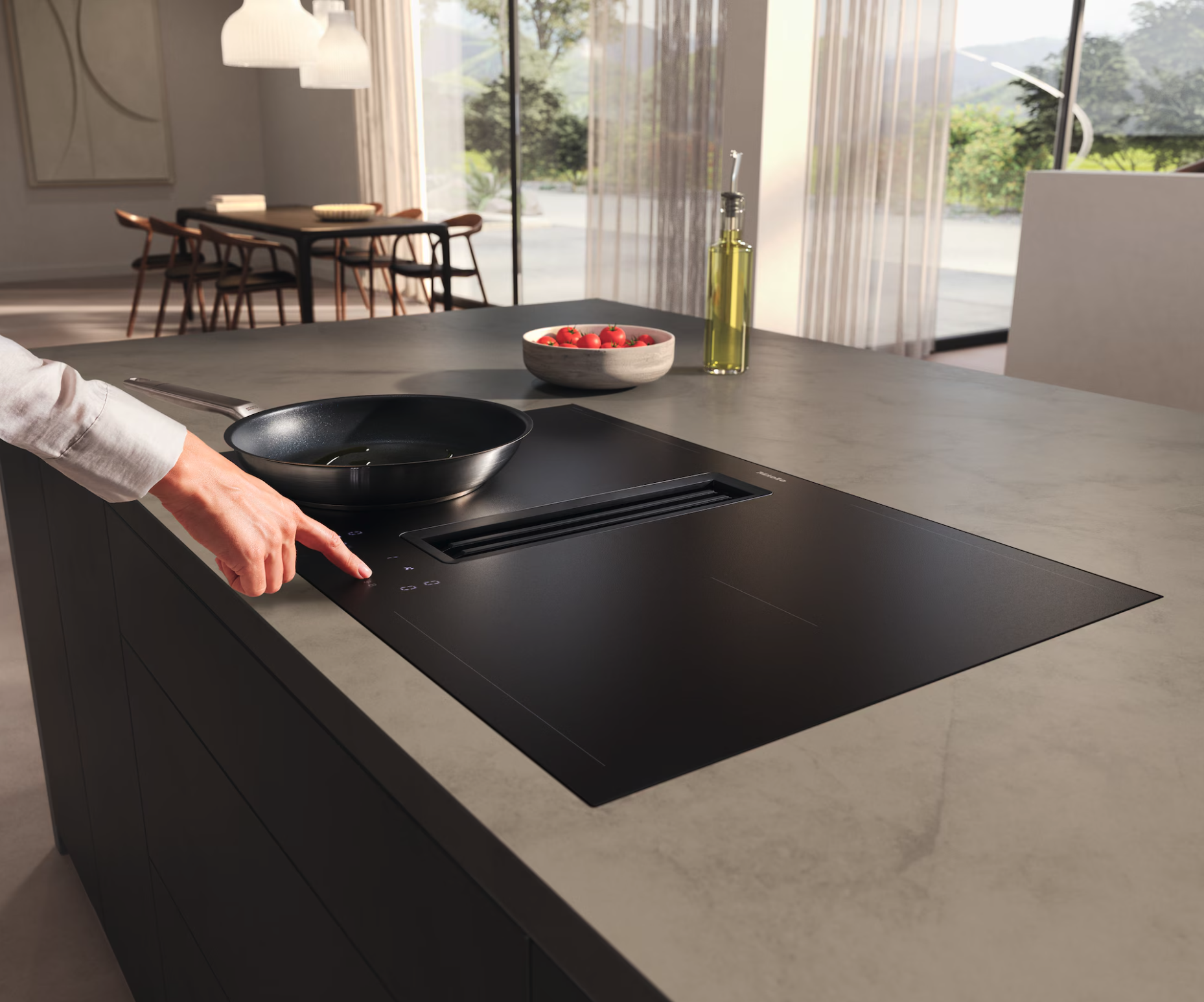 MIELE KMDA7876FLMATTFINISHMASW table de cuisson avec hotte integrée - 80cm