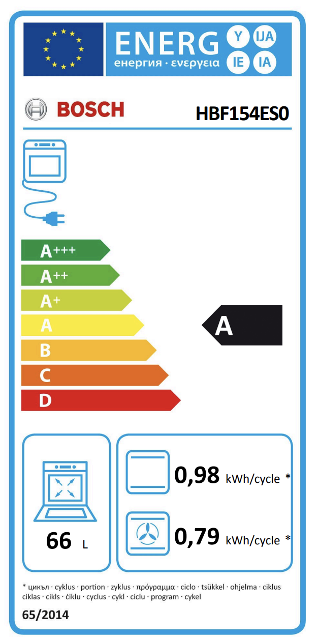 BOSCH HBF154ES0 SERIE 4 four multifonction - 60cm