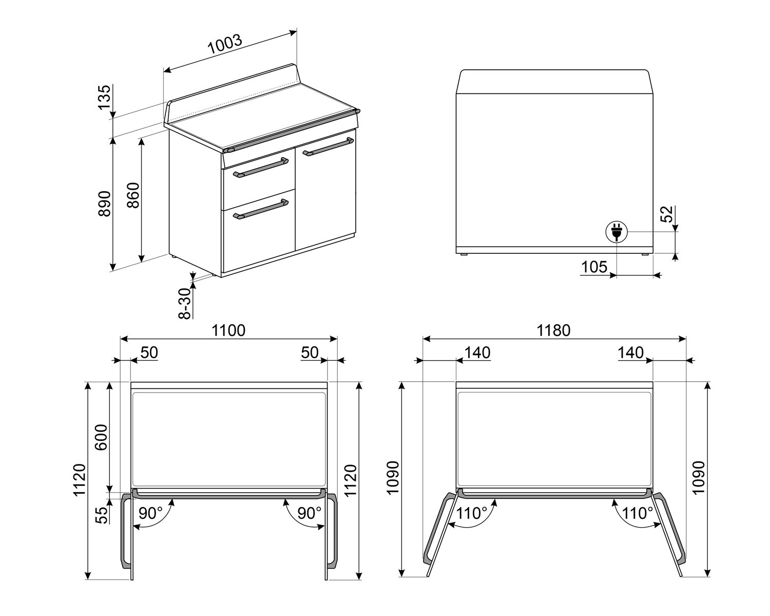 SMEG TR103IP2 cuisinière avec taque à induction - 100cm