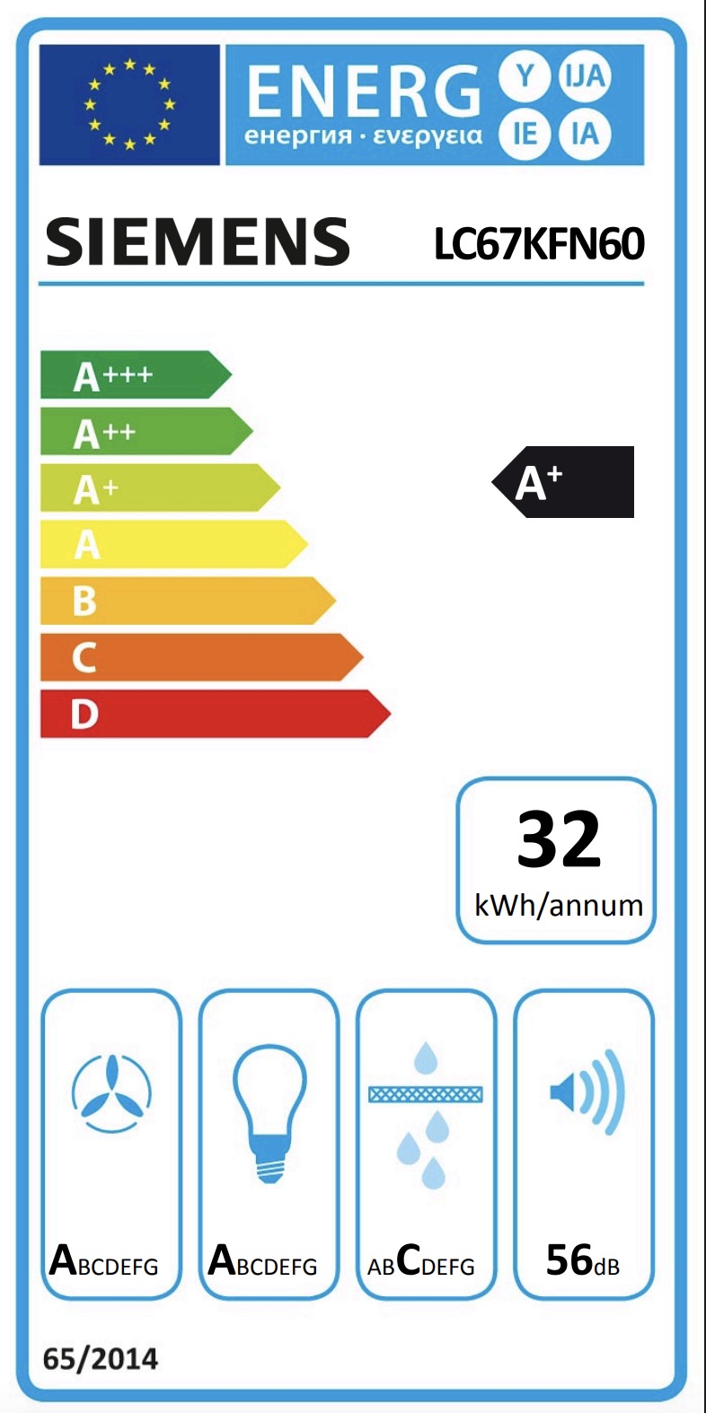 SIEMENS LC67KFN60 IQ300 hotte murale - 60cm