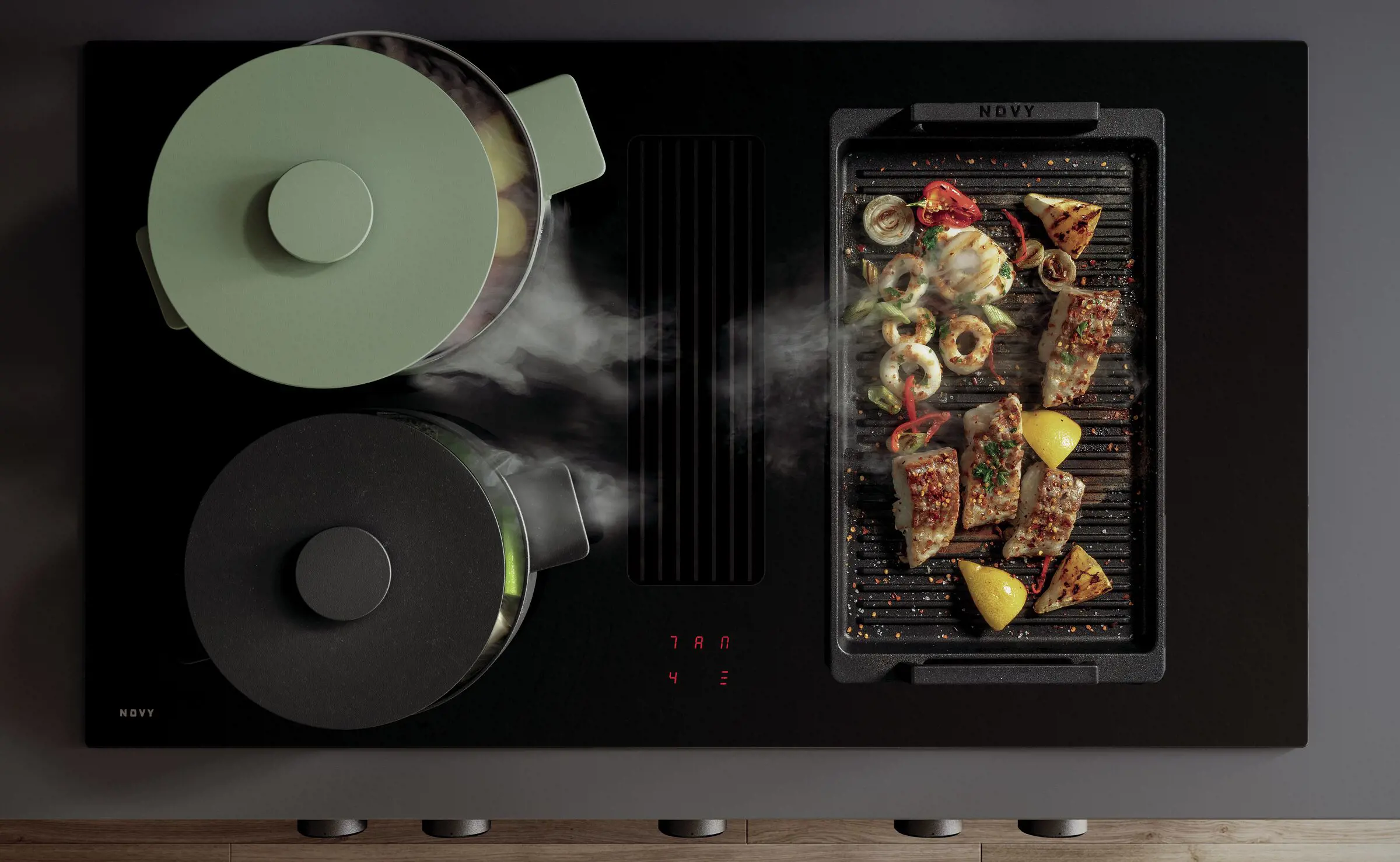 NOVY 1866 EASY table de cuisson avec hotte integrée - 90cm
