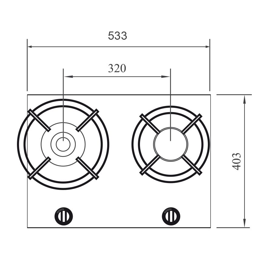 NOVY 56021 table de cuisson au gaz - domino