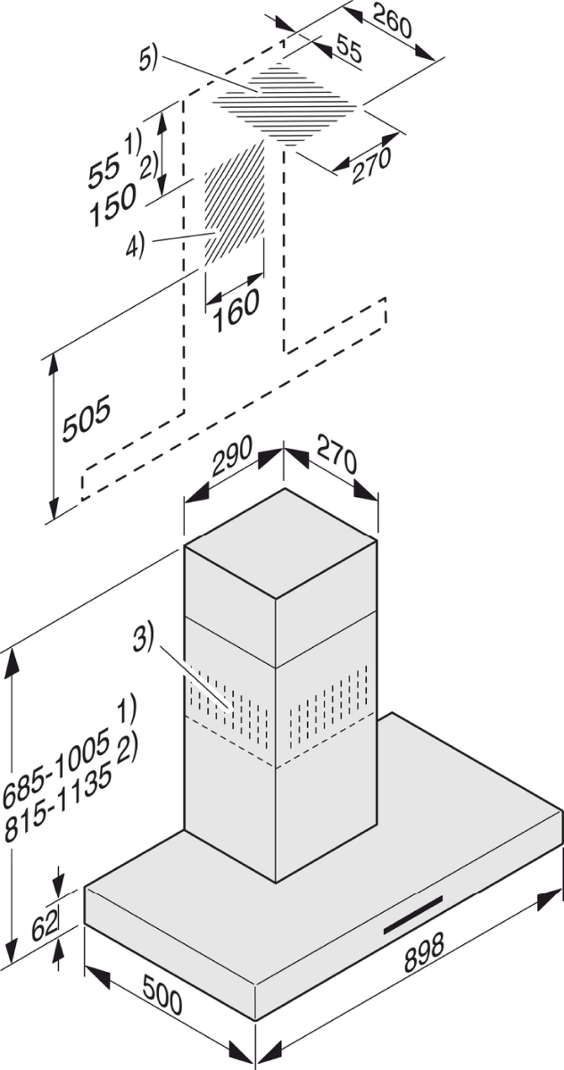 MIELE PUR98W hotte décorative - 90cm