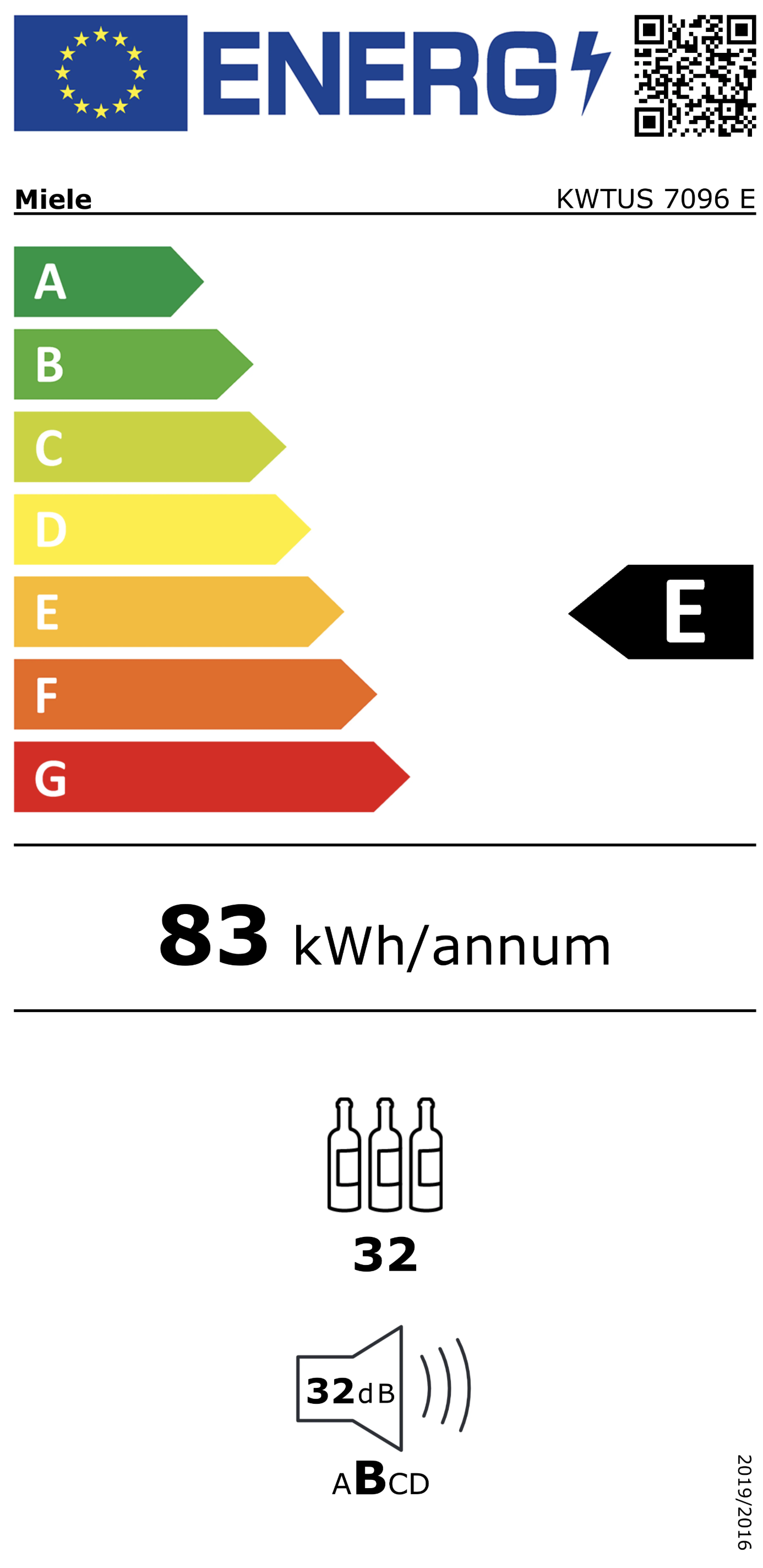 MIELE KWTUS7096E cave à vin sous-encastrable