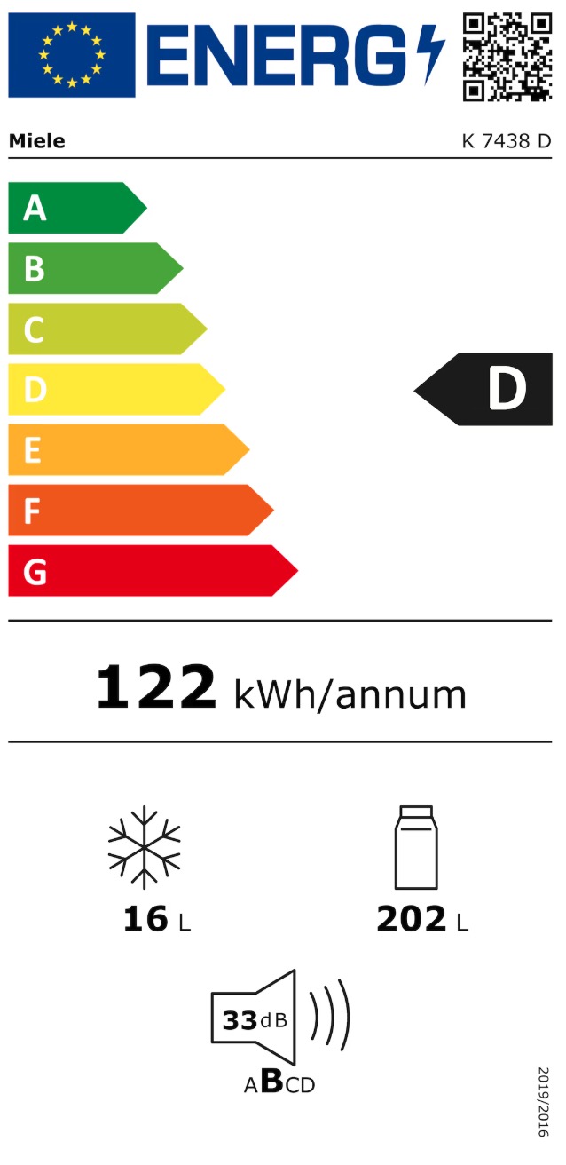 MIELE K7438D refrigérateur avec congélateur - 140cm