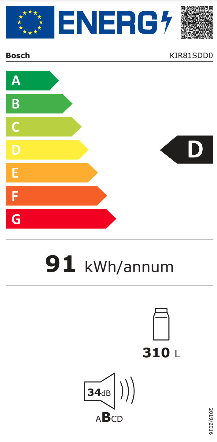 BOSCH KIR81SDD0 SERIE 6 refrigérateur sans congélateur - 178cm