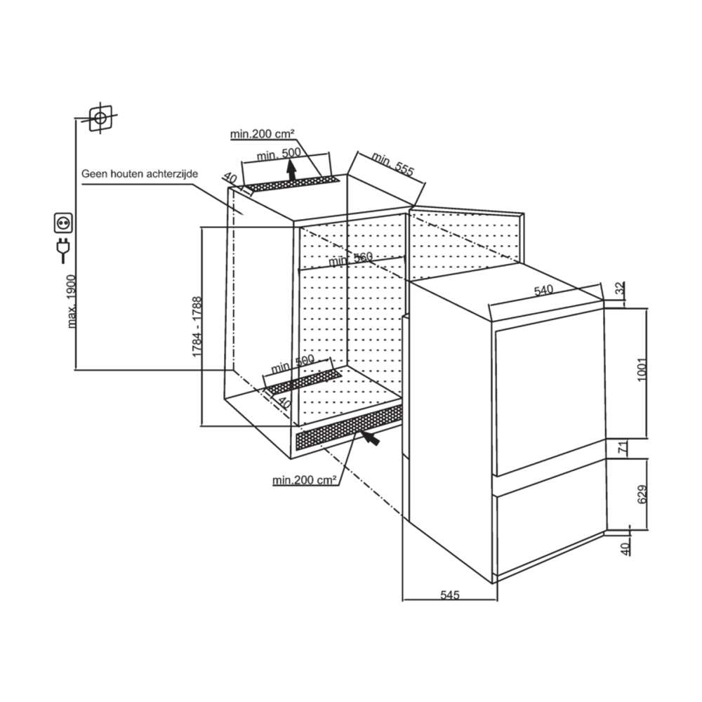 BEKO BCNA306E4SN combiné réfrigérateur-congélateur - 193cm