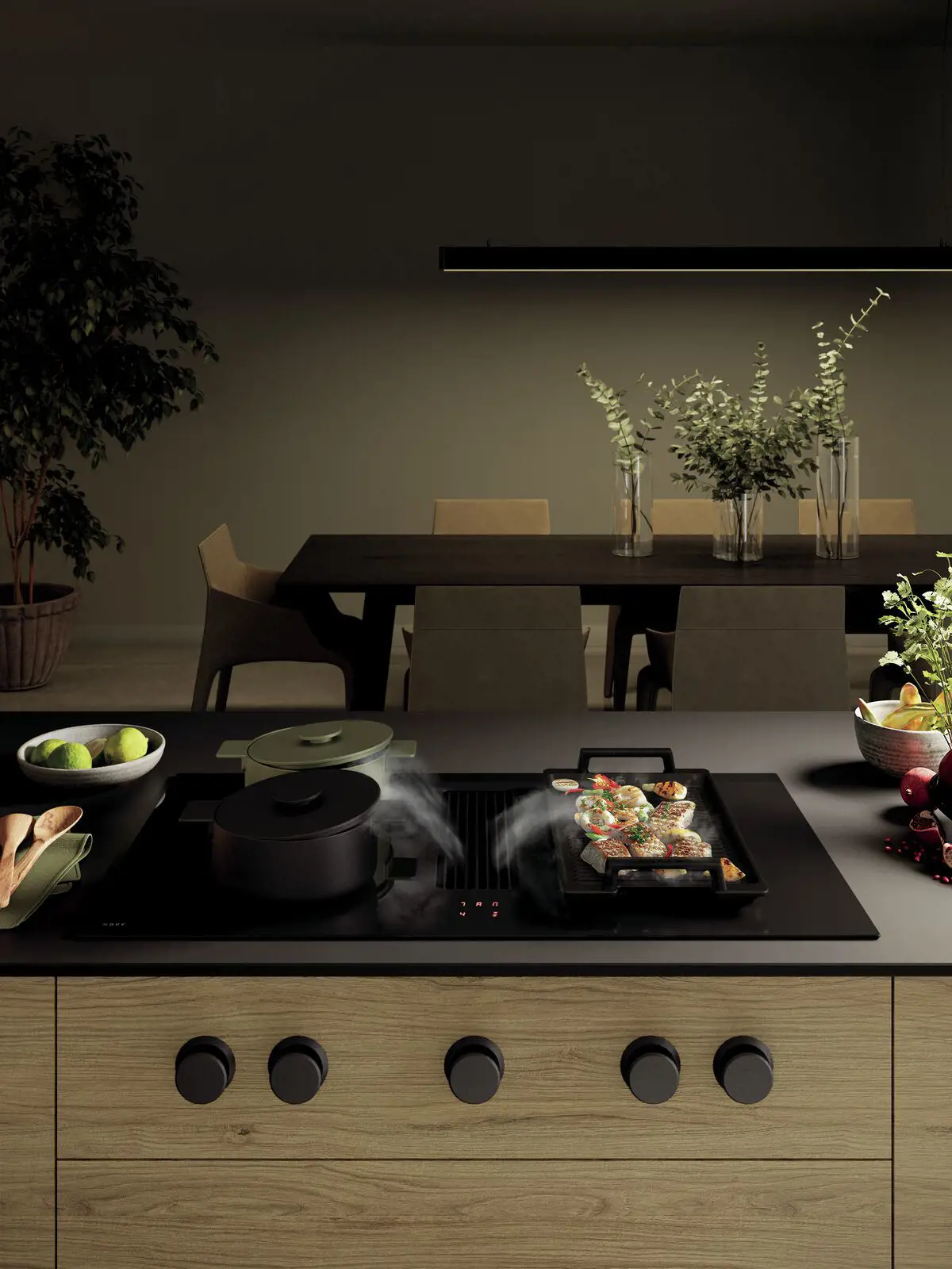 NOVY 1866 EASY table de cuisson avec hotte integrée - 90cm