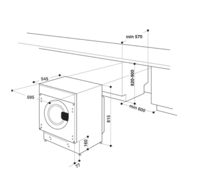 WHIRLPOOL BIWDWG961485EU lave-linge séchant intégrable