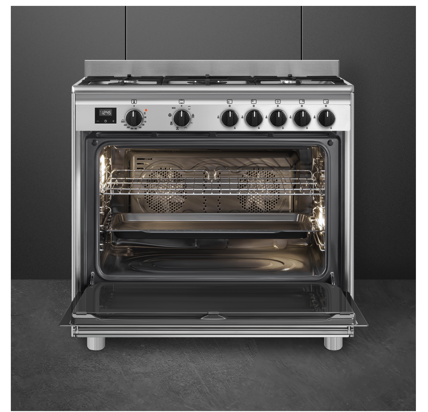 SMEG BG91X2 cuisinière avec taque à gaz - 90cm