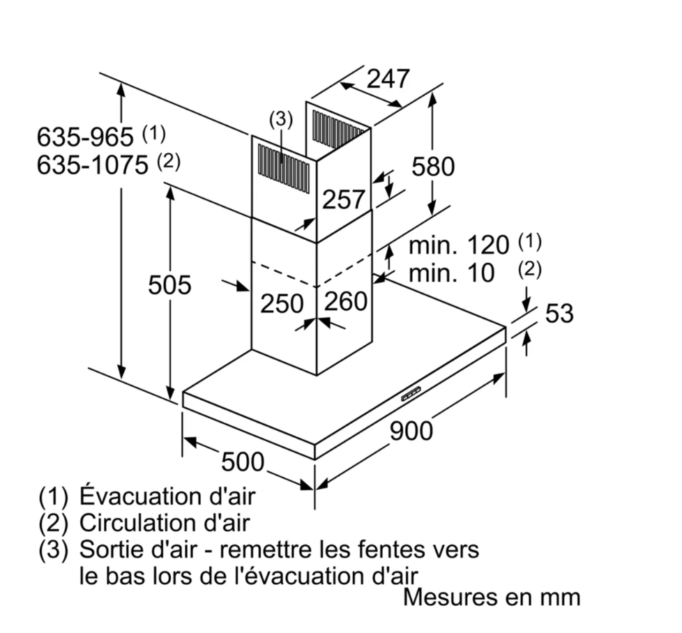 SIEMENS LC96BHM50M IQ300 hotte décorative - 90cm