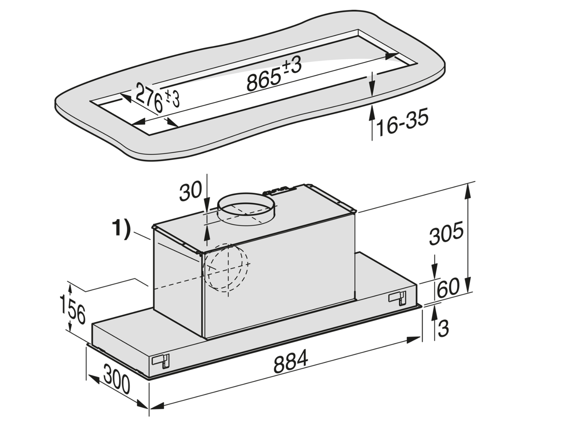 MIELE DA2390 groupe d'extraction - 88cm