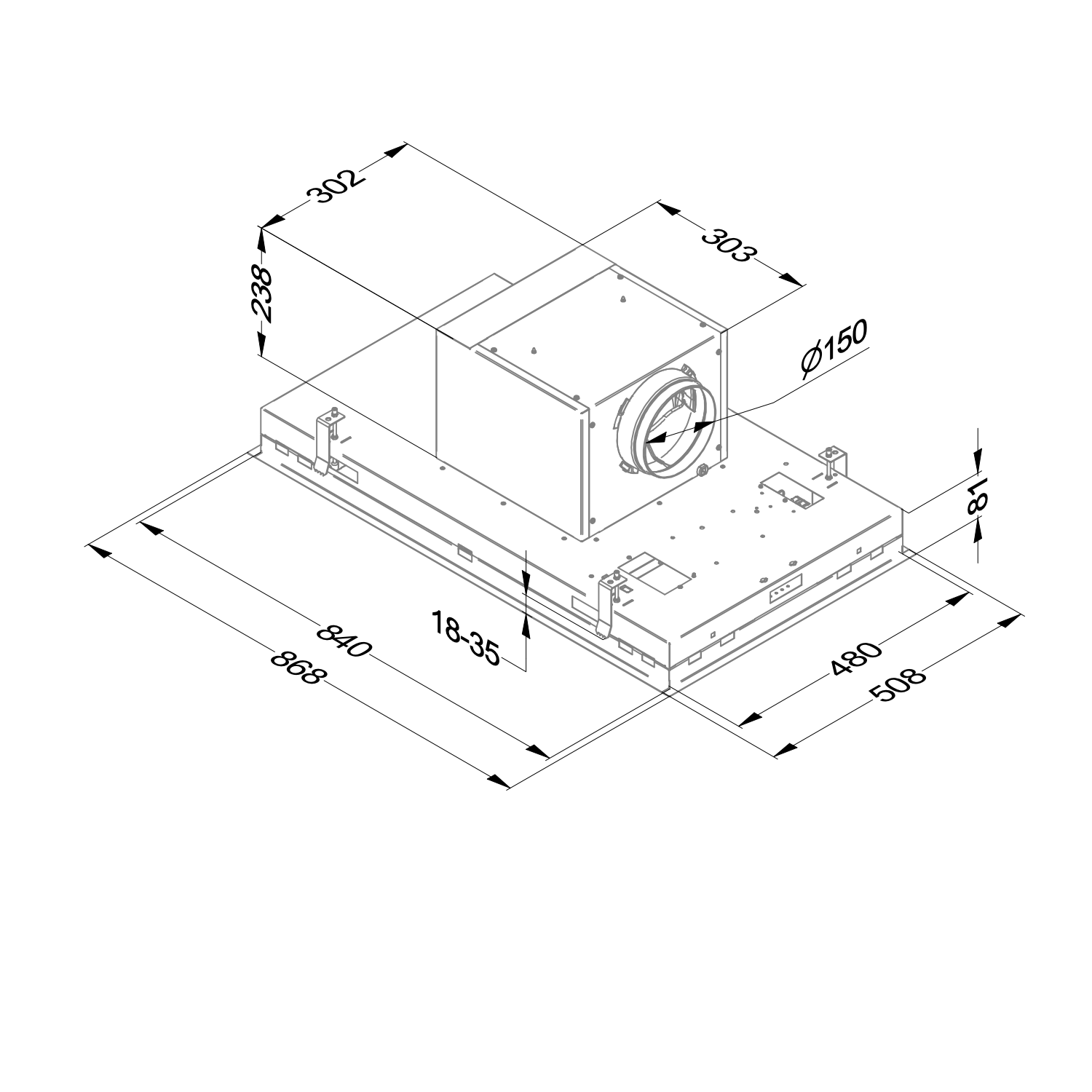 NOVY 6930 Pureline Pro hotte plafonnier - 90cm