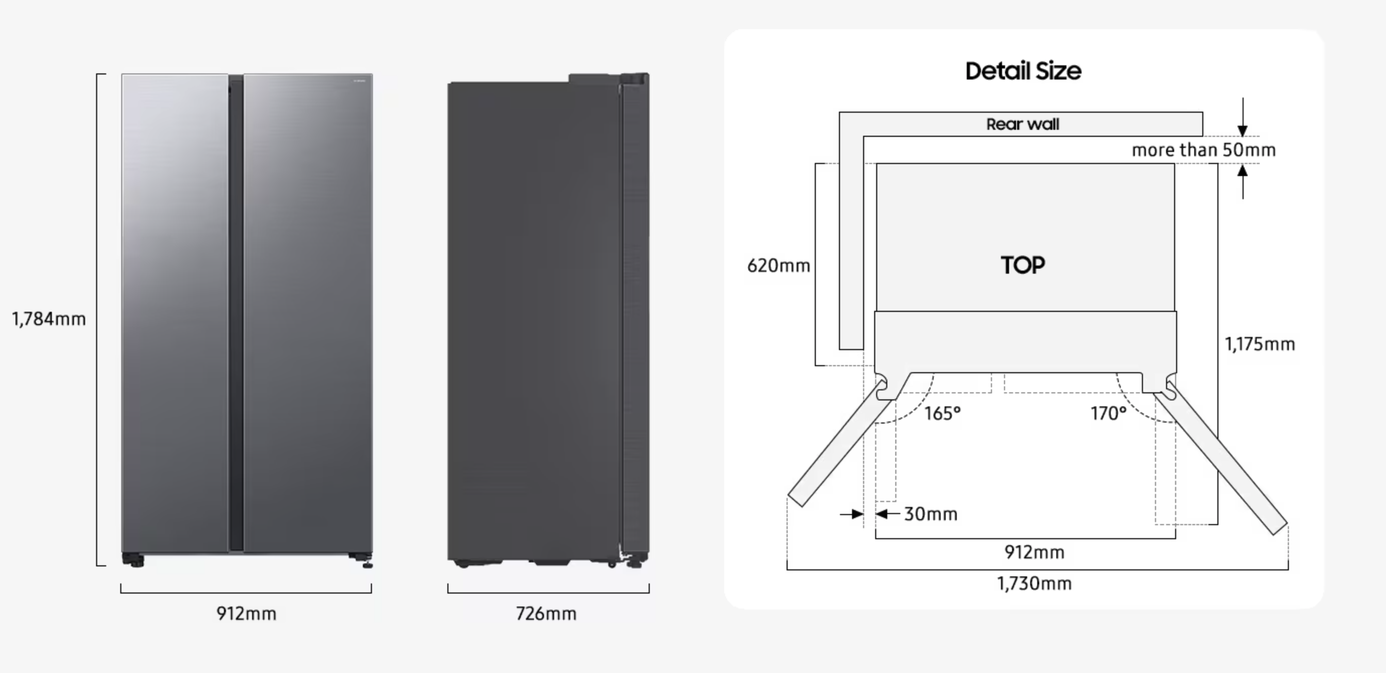 SAMSUNG RS70F64KDTEF side-by-side