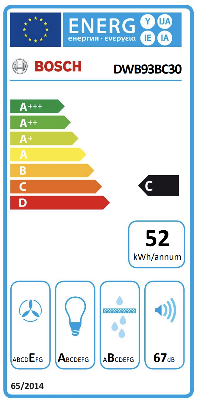BOSCH DWB93BC30 hotte décorative - 90cm