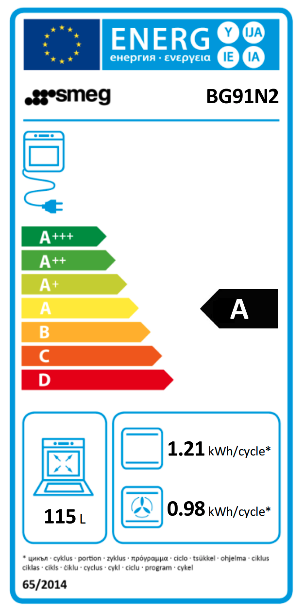 SMEG BG91N2 cuisinière avec taque à gaz - 90cm