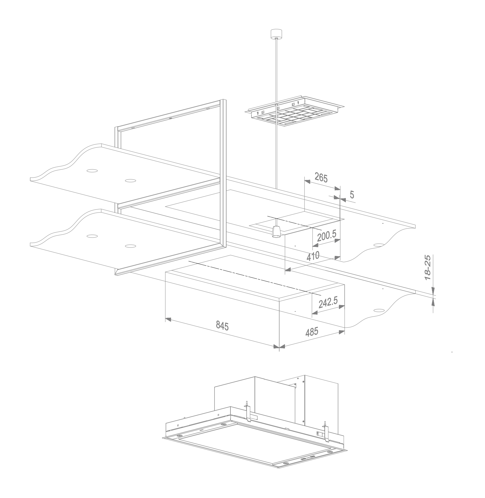 NOVY 15003 hotte îlot - 90cm