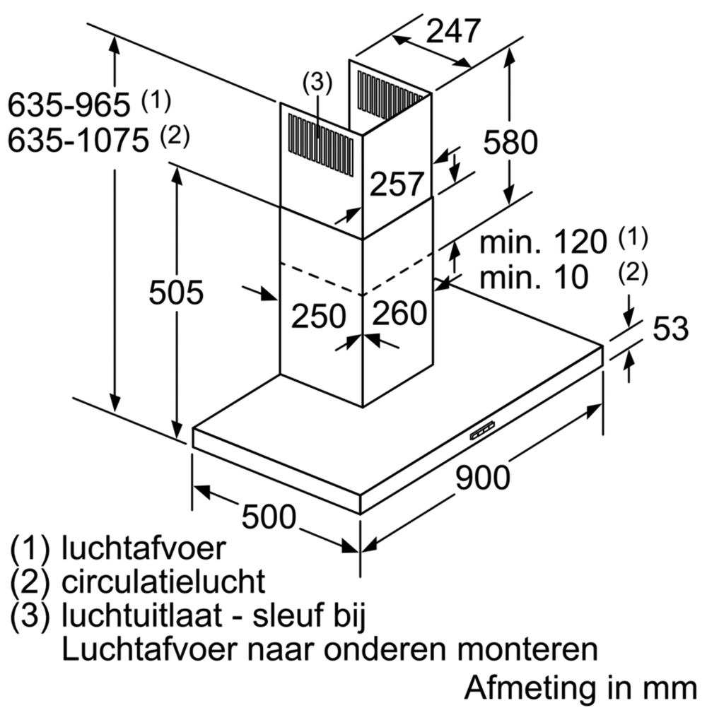 BOSCH DWB96BC50 SERIE 2 hotte décorative - 90cm