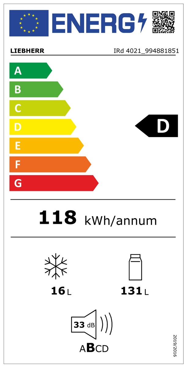 LIEBHERR IRD402122 refrigérateur avec congélateur - 102cm