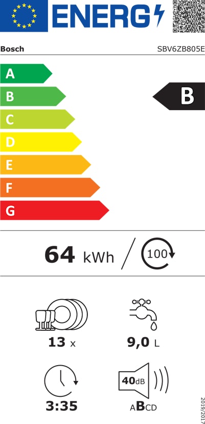 BOSCH SBV6ZB805E Serie 6 lave-vaisselle entièrement intégrable