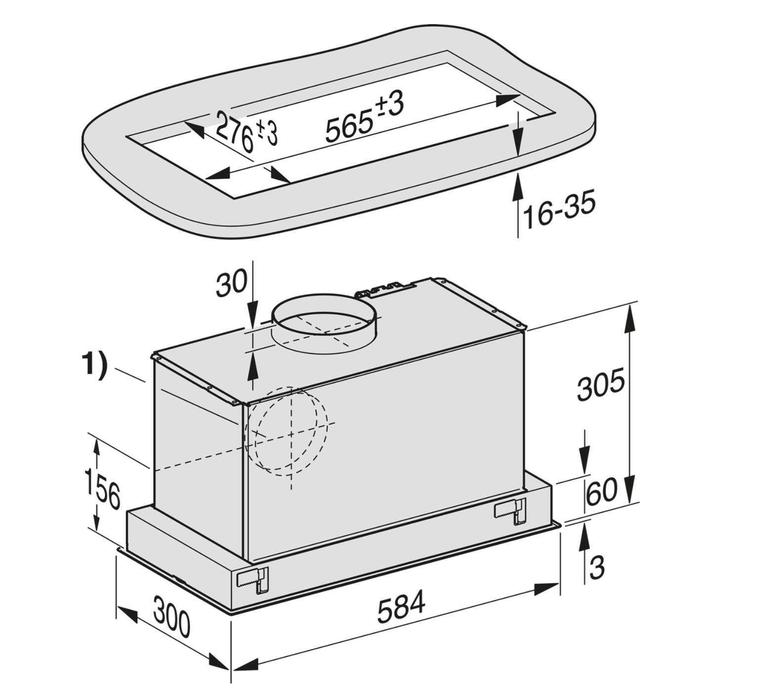MIELE DA2360 groupe d'extraction - 60cm