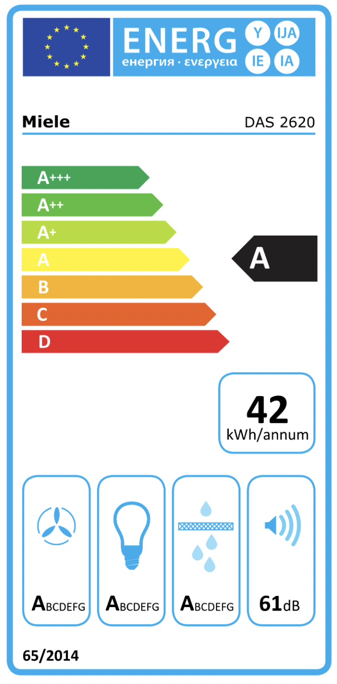 MIELE DAS2620EDST hotte téléscopique - 60cm