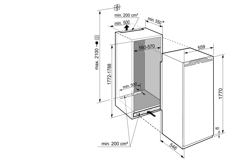 LIEBHERR IRBE512120 réfrigérateur avec surgélateur - 178cm