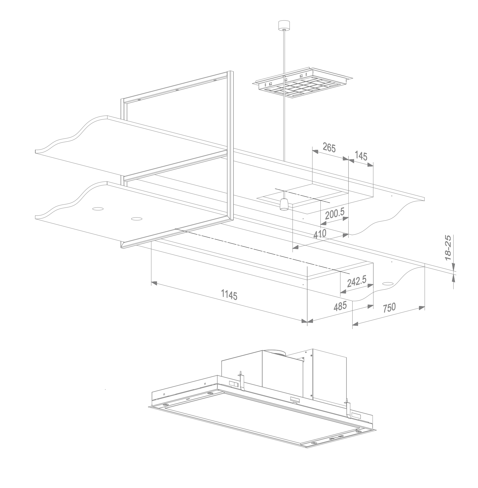 NOVY 15012 hotte îlot - 120cm
