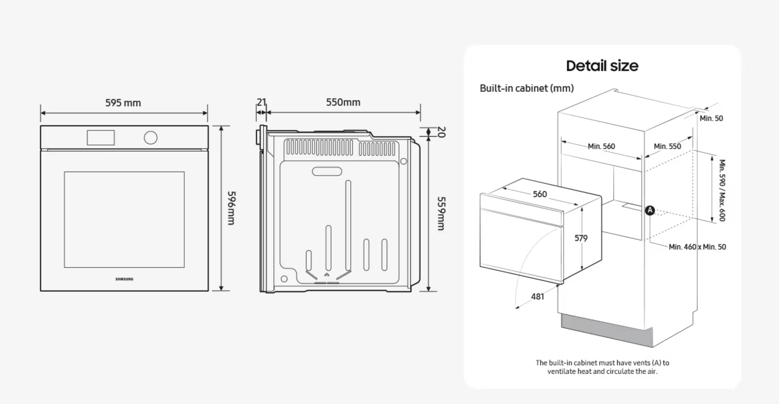 SAMSUNG NV7B7997AAK four multifonction avec vapeur - 60cm