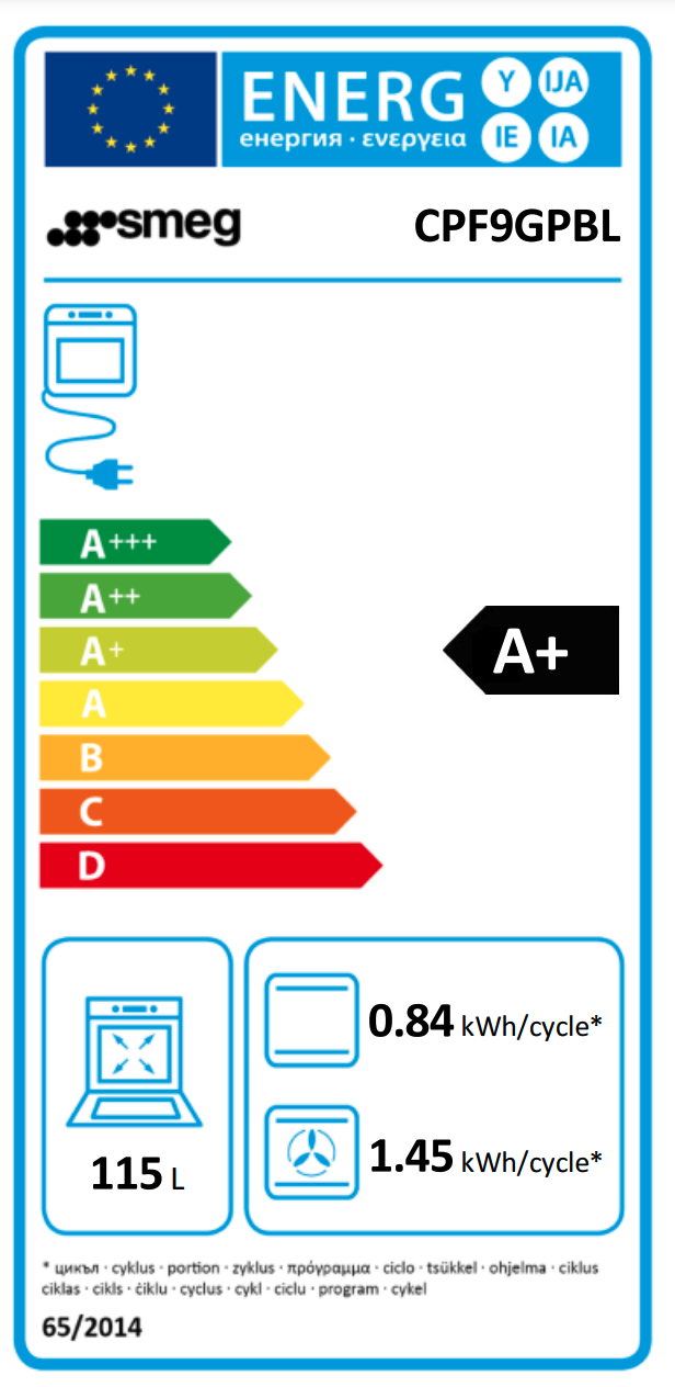 SMEG CPF9GPBL cuisinière avec taque à gaz - 90cm