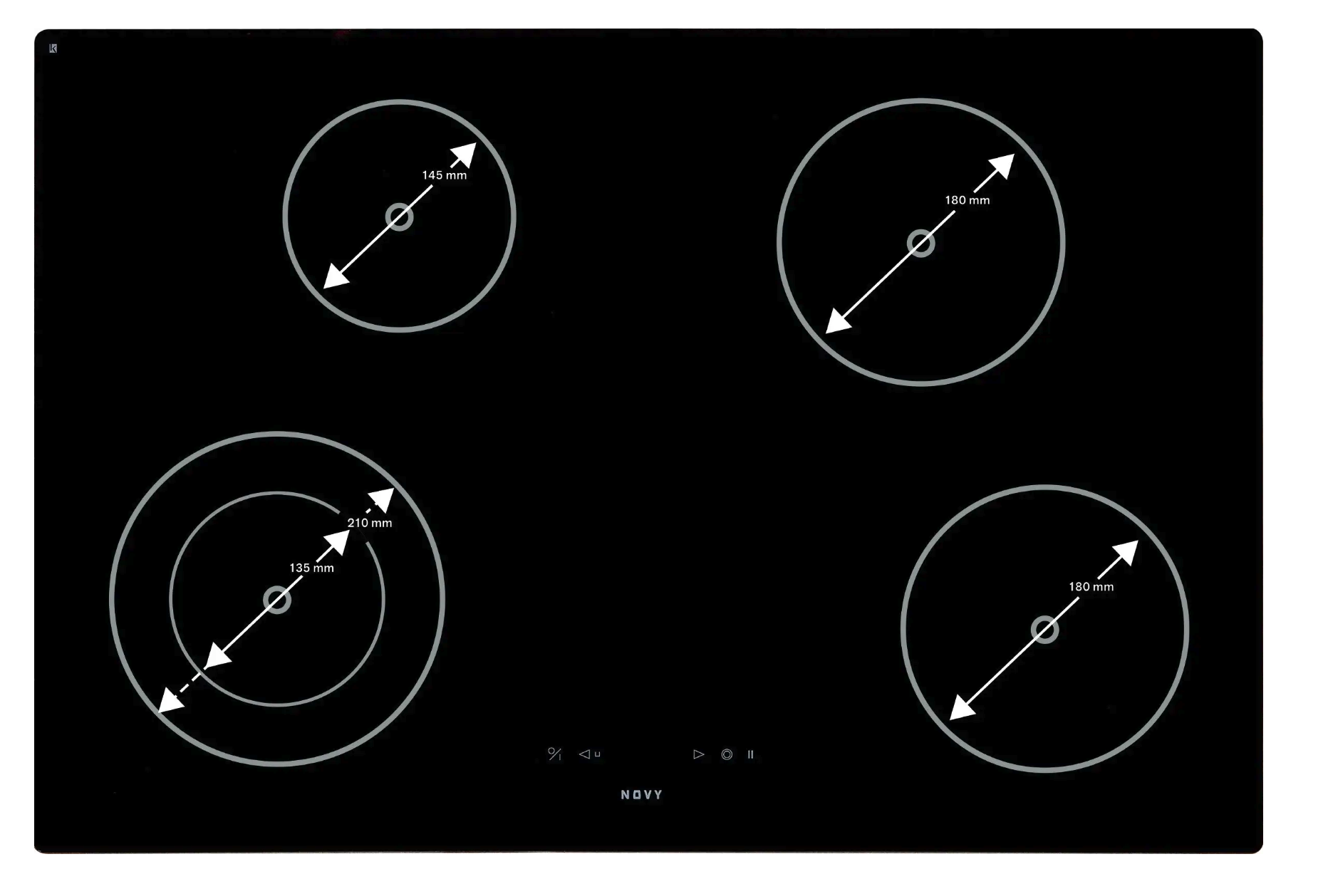 NOVY 1119 table de cuisson vitrocéramique - 78cm
