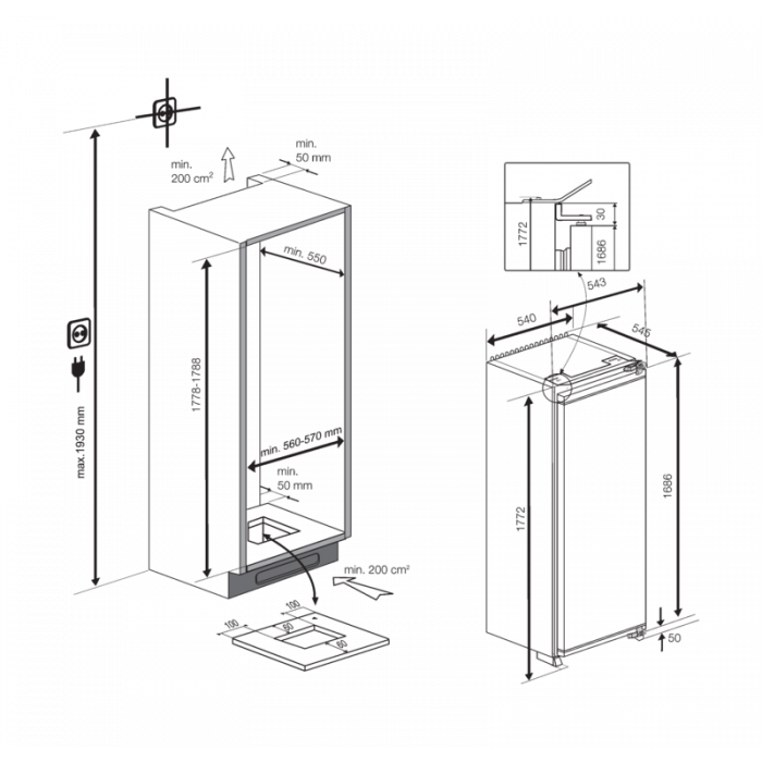 BEKO BFNA247E40SN surgélateur pose-libre