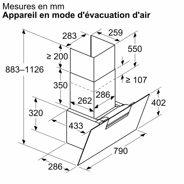 BOSCH DWK87FN60 SERIE 4 hotte murale - 80cm