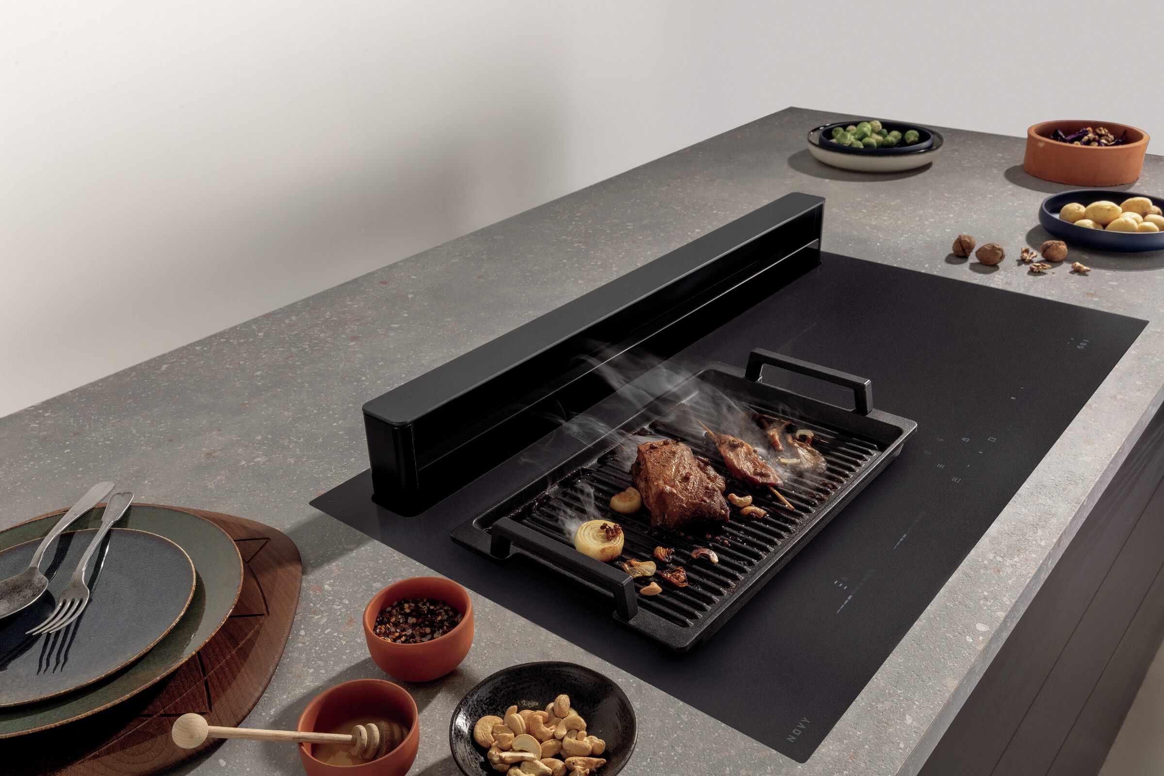 NOVY 1821-G1 table de cuisson avec hotte integrée - 80cm