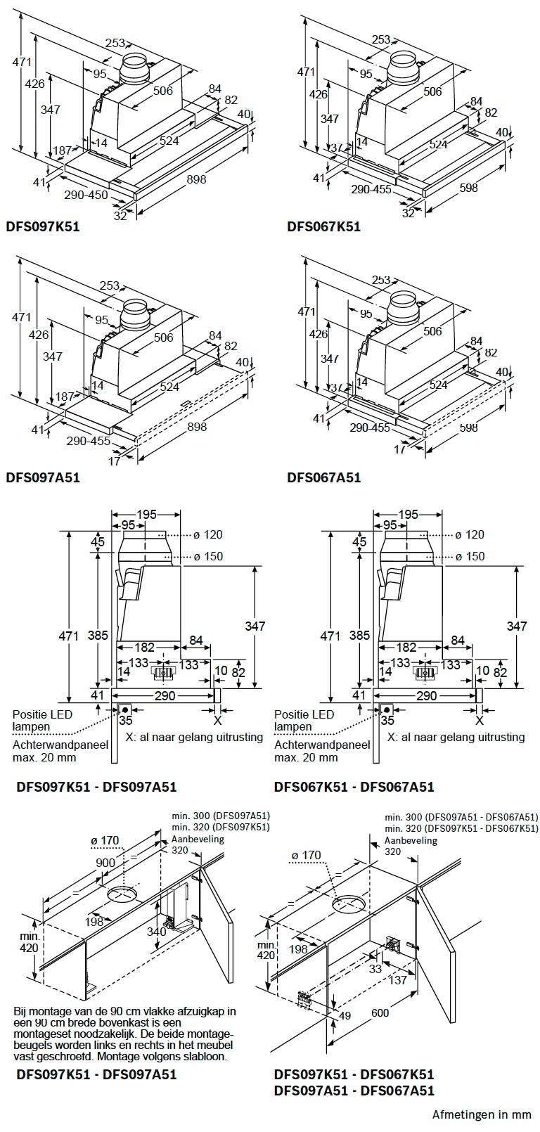 BOSCH DFS067A51 SERIE 4 hotte téléscopique - 60cm