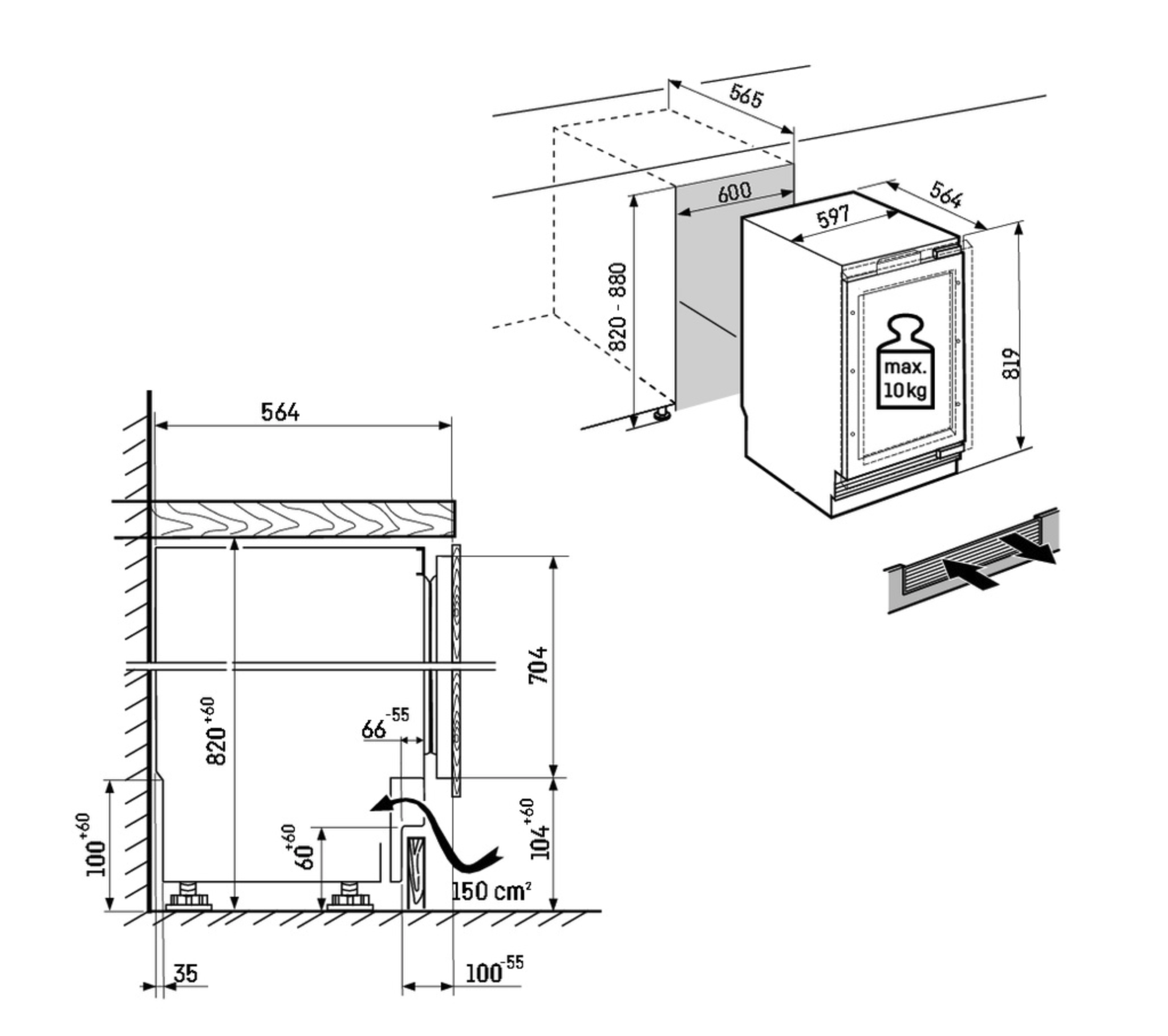 LIEBHERR UORPR366I20 réfrigérateur sous-encastable