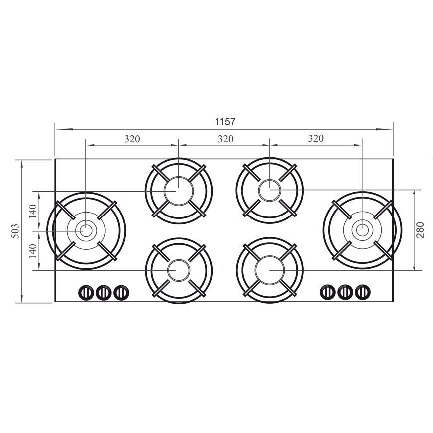 NOVY 56018 table de cuisson au gaz - domino