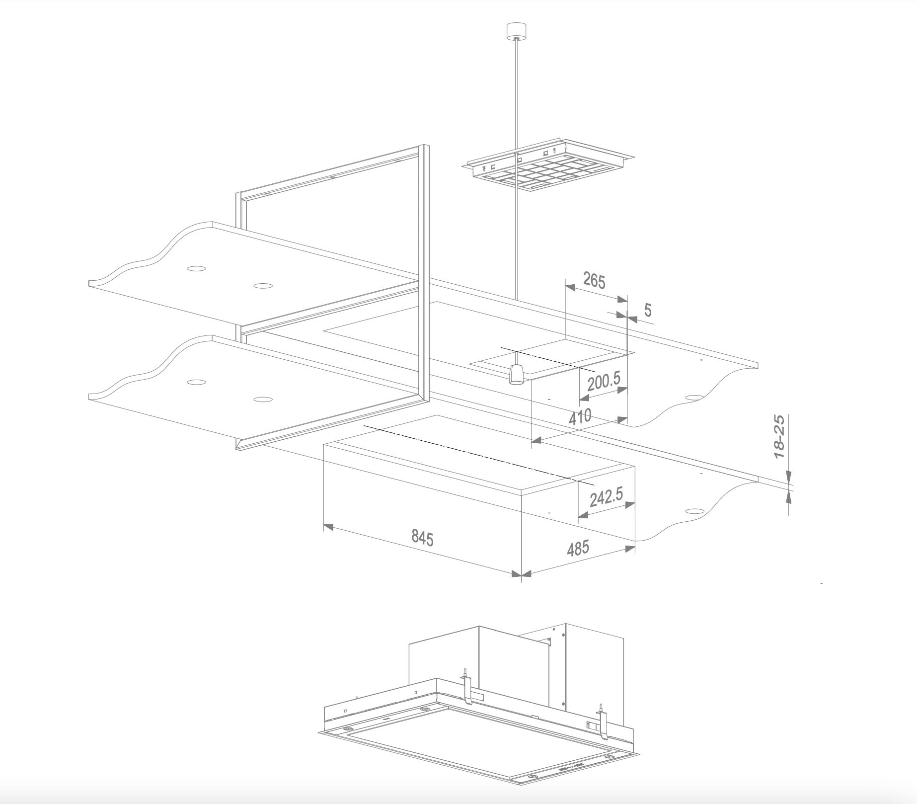 NOVY 15007 hotte îlot - 90cm