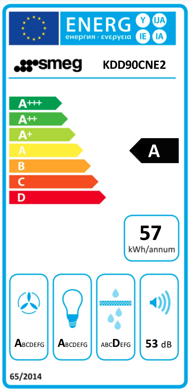 SMEG KDD90CNE2 hotte plan de travail - 90cm