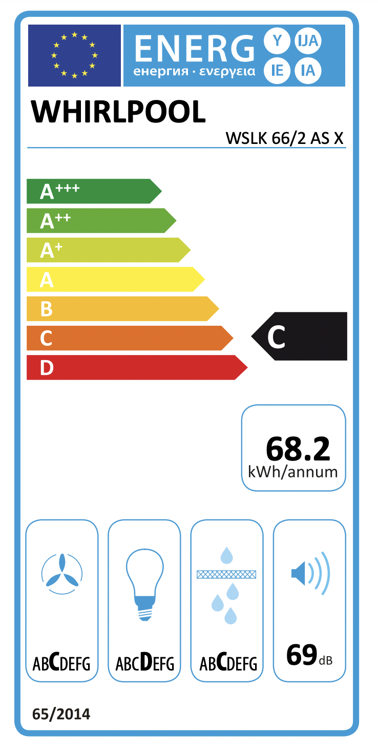 WHIRLPOOL WSLK662ASX hotte sous-encastrable - 60cm
