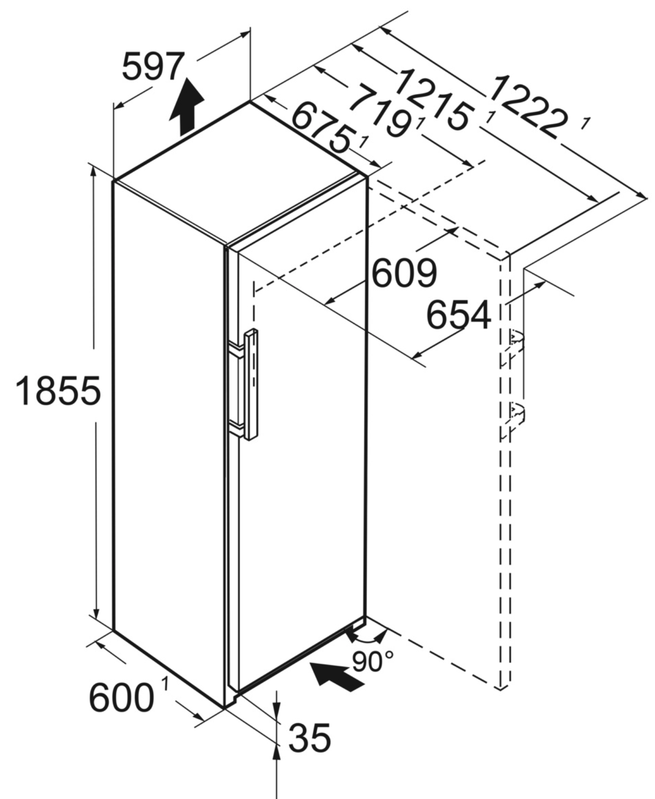 LIEBHERR RBBSB525I23 réfrigérateur pose-libre sans congélateur - 185cm
