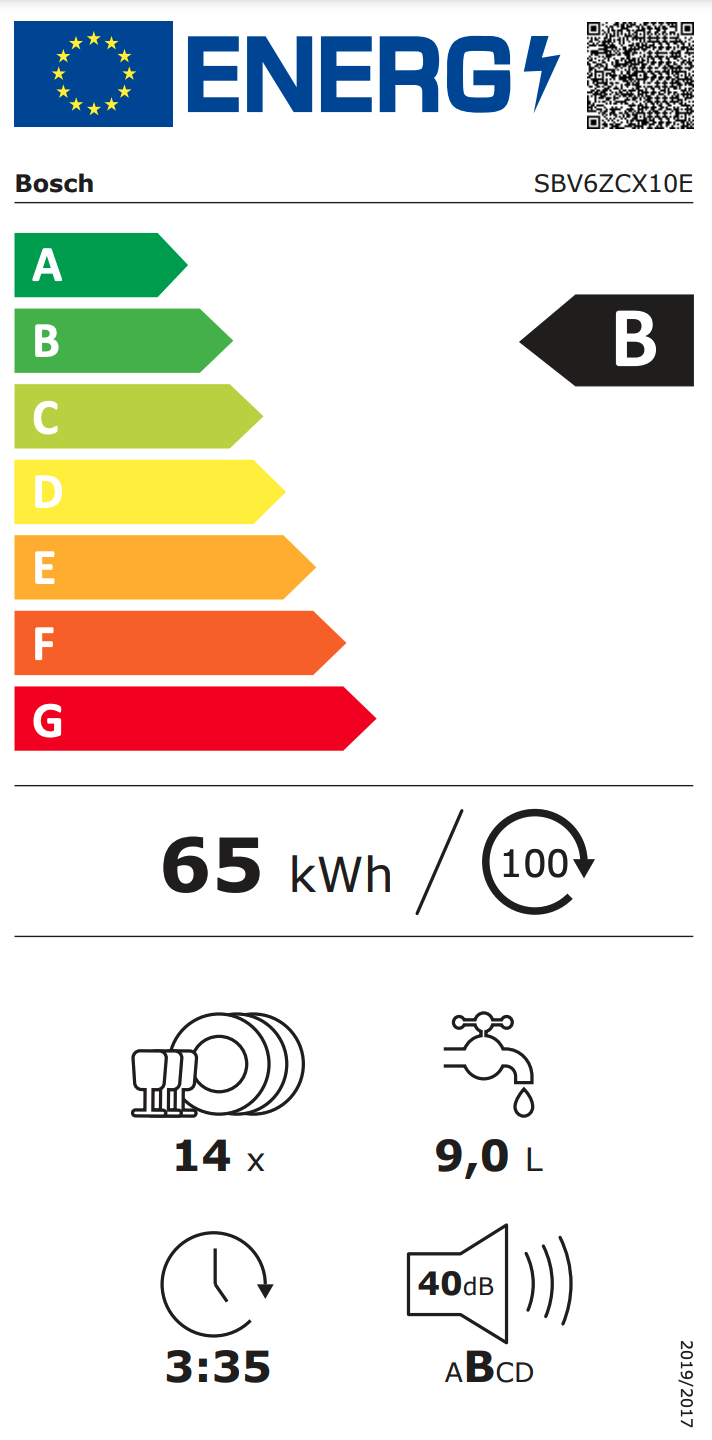 BOSCH SBV6ZCX10E SERIE 6 lave-vaisselle entièrement intégrable