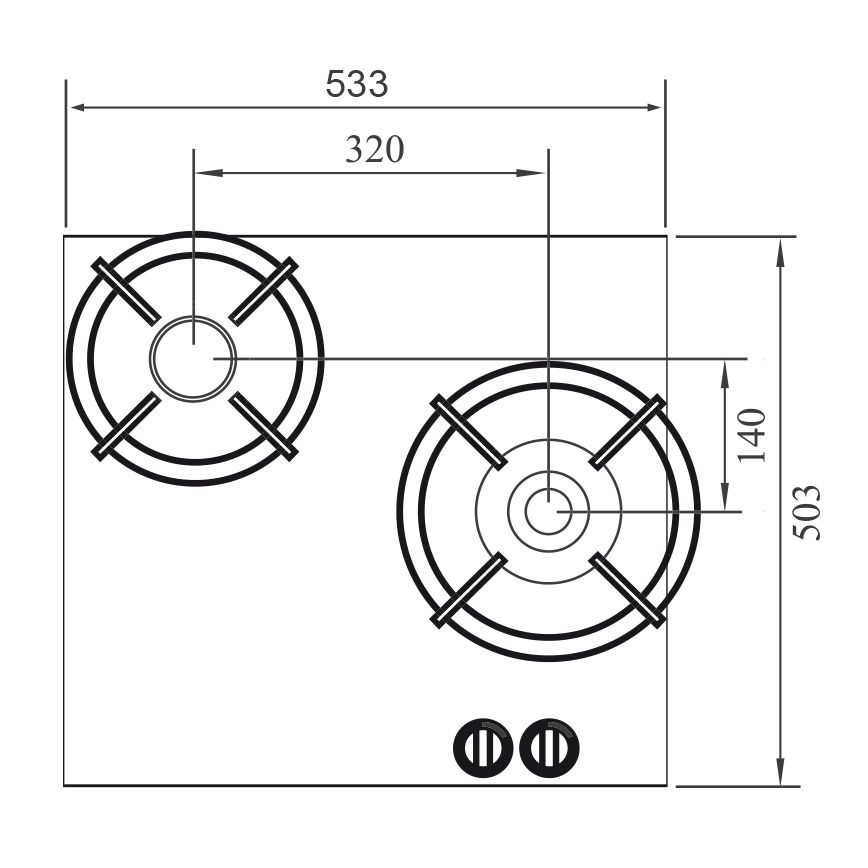 NOVY 56020 table de cuisson au gaz - domino
