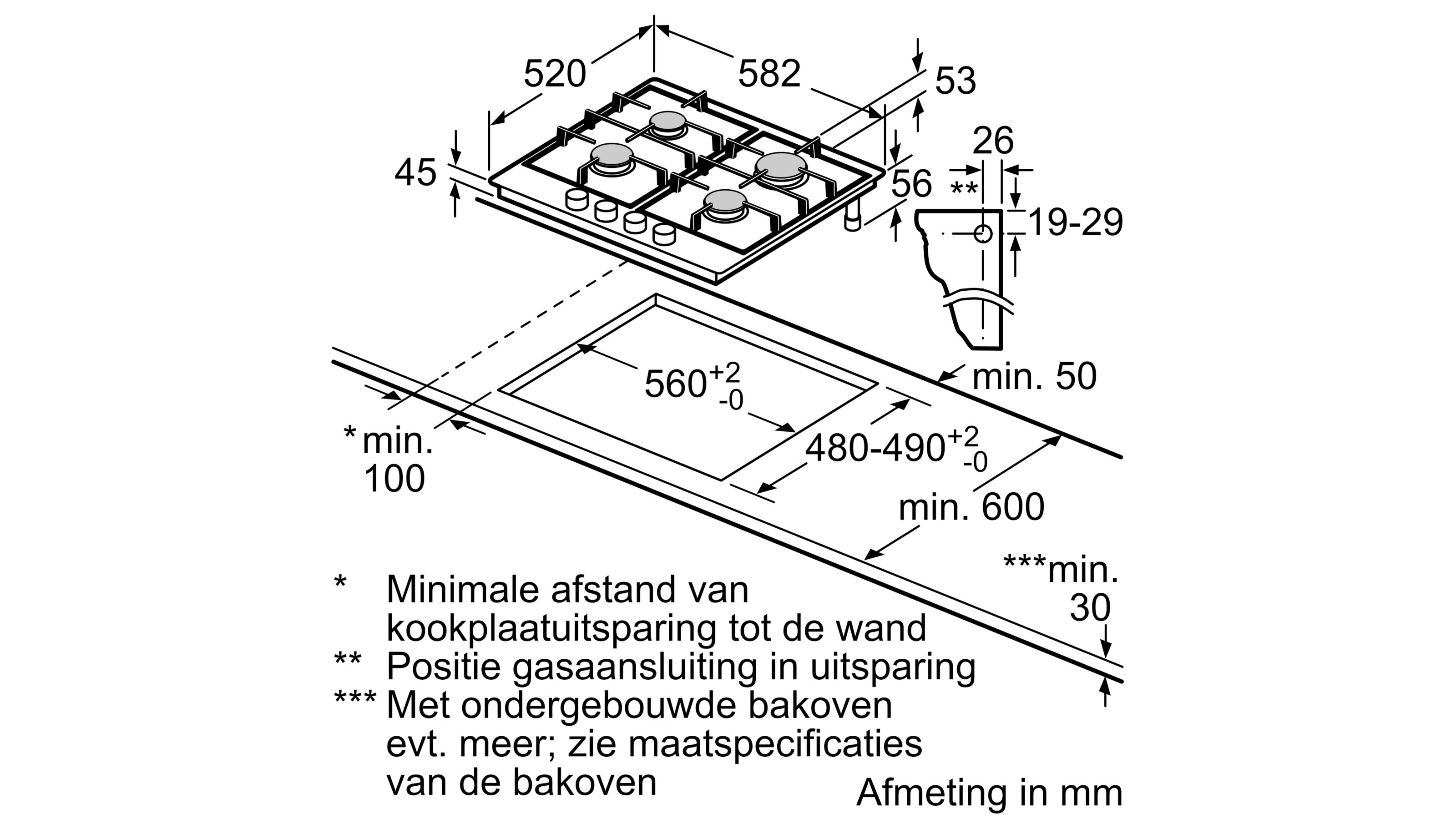 BOSCH PGP6B5B90 SERIE 4 table de cuisson au gaz - 60cm