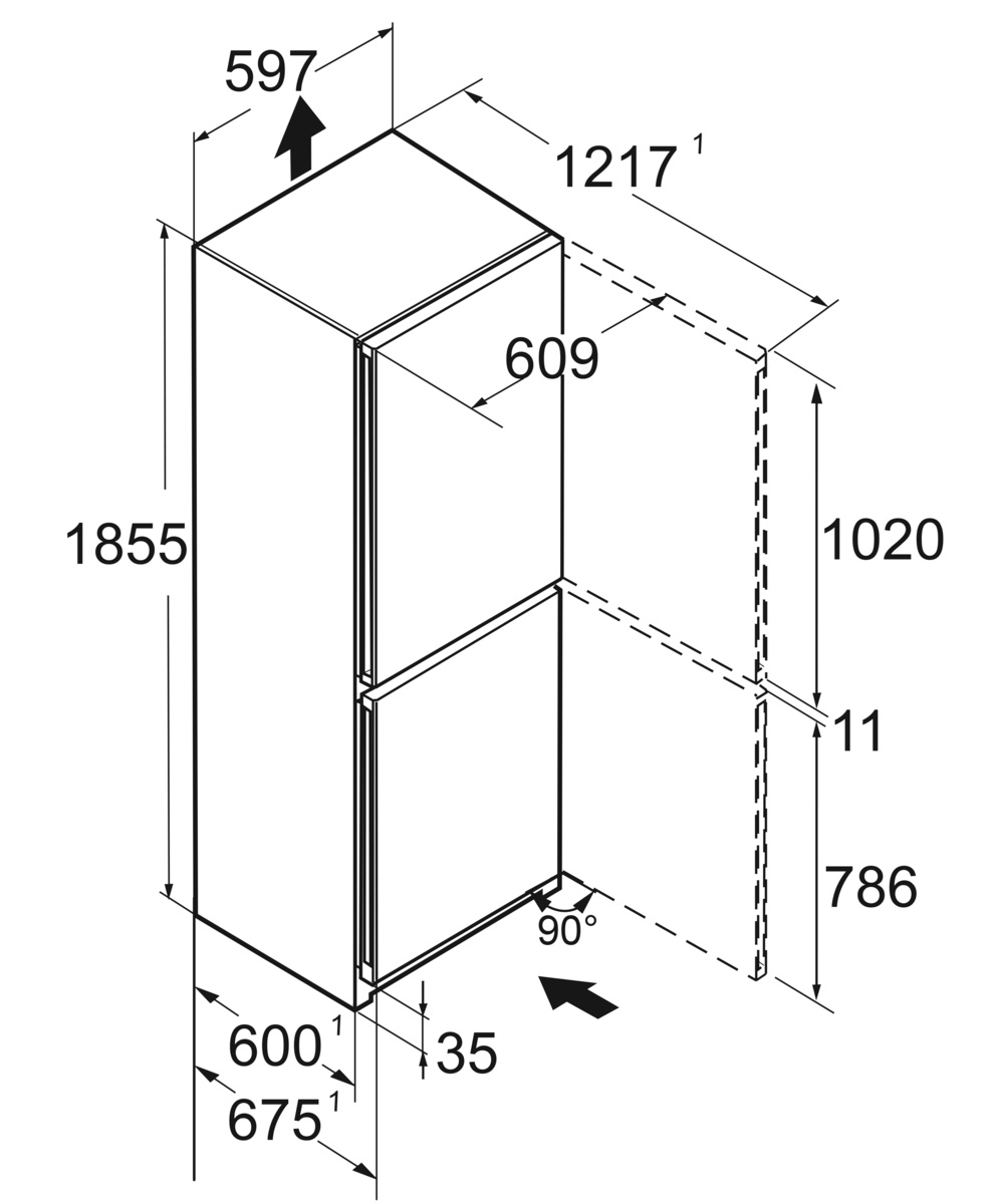 LIEBHERR CBNBDA522322 combiné réfrigérateur-congélateur pose-libre - 185cm