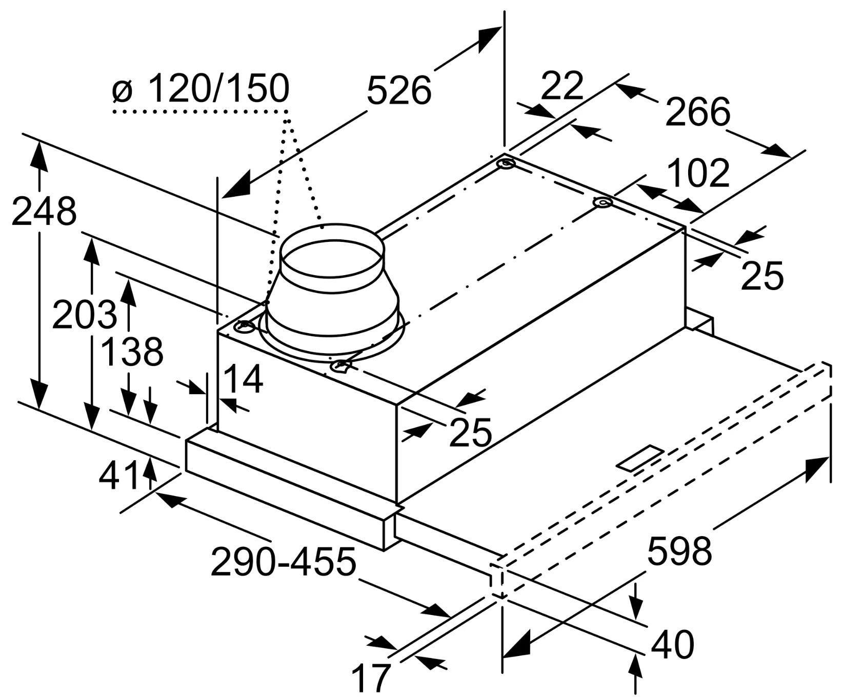 BOSCH DFL064W53 SERIE 2 hotte téléscopique - 60cm